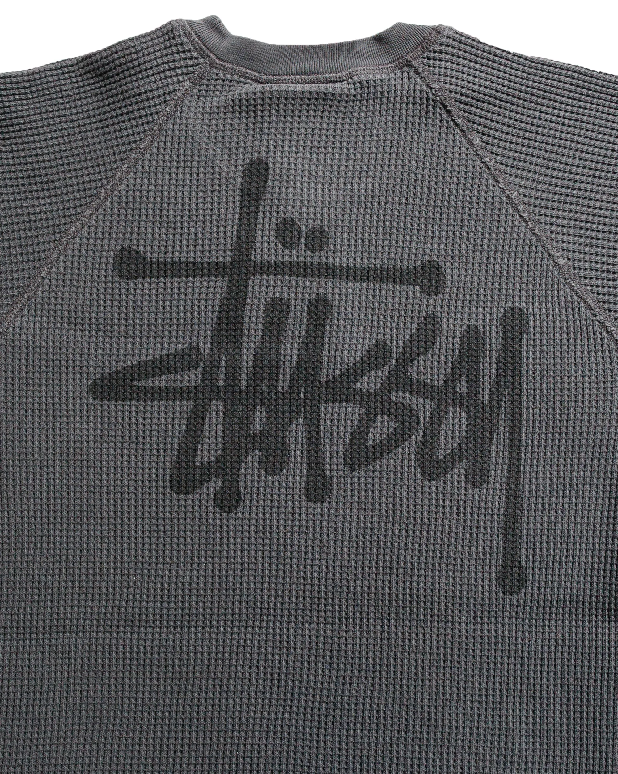Stssy Basic Stock Raglan Thermal Washed Black