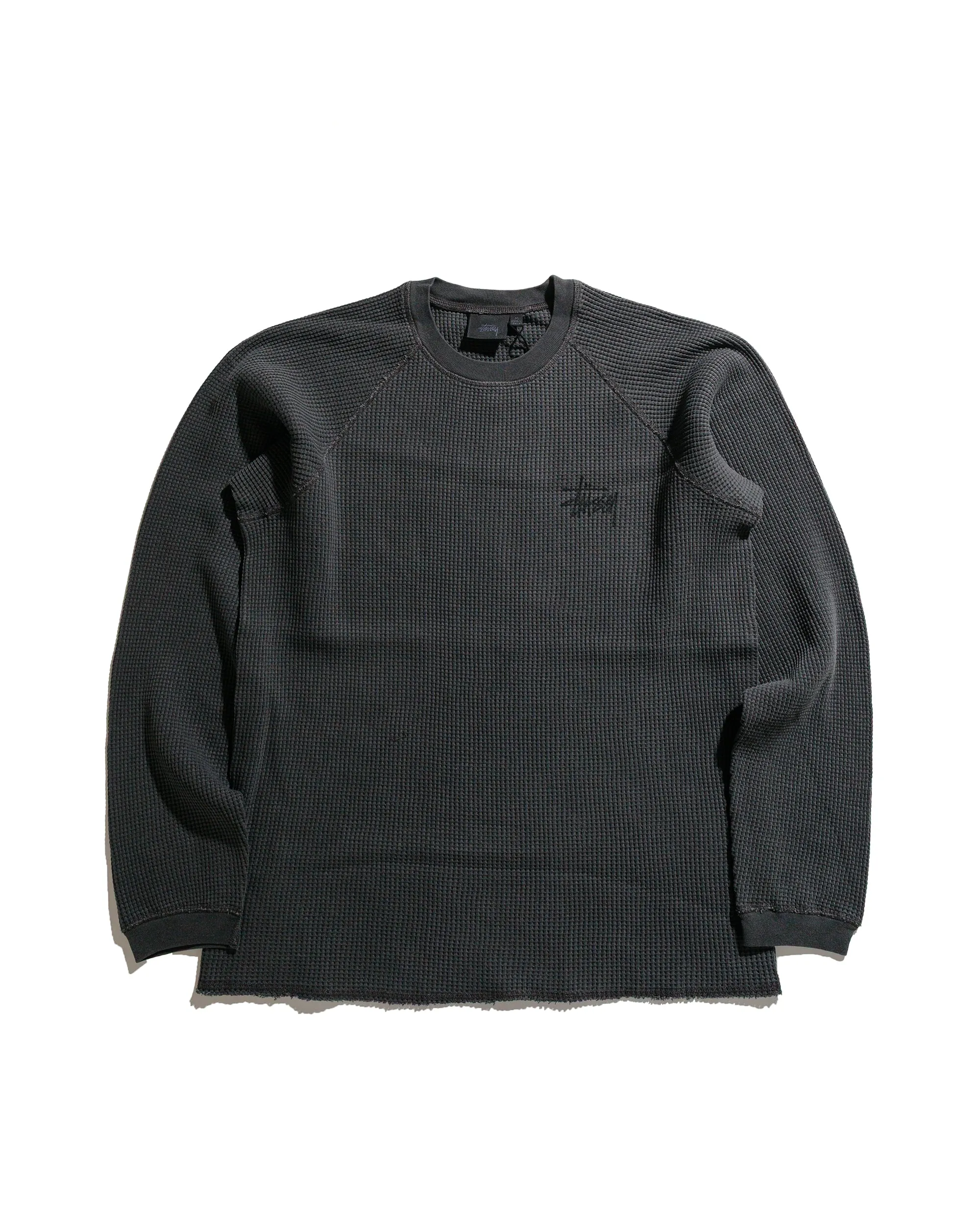 Stssy Basic Stock Raglan Thermal Washed Black