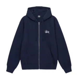 Stssy Basic Zip Hoodie Navy