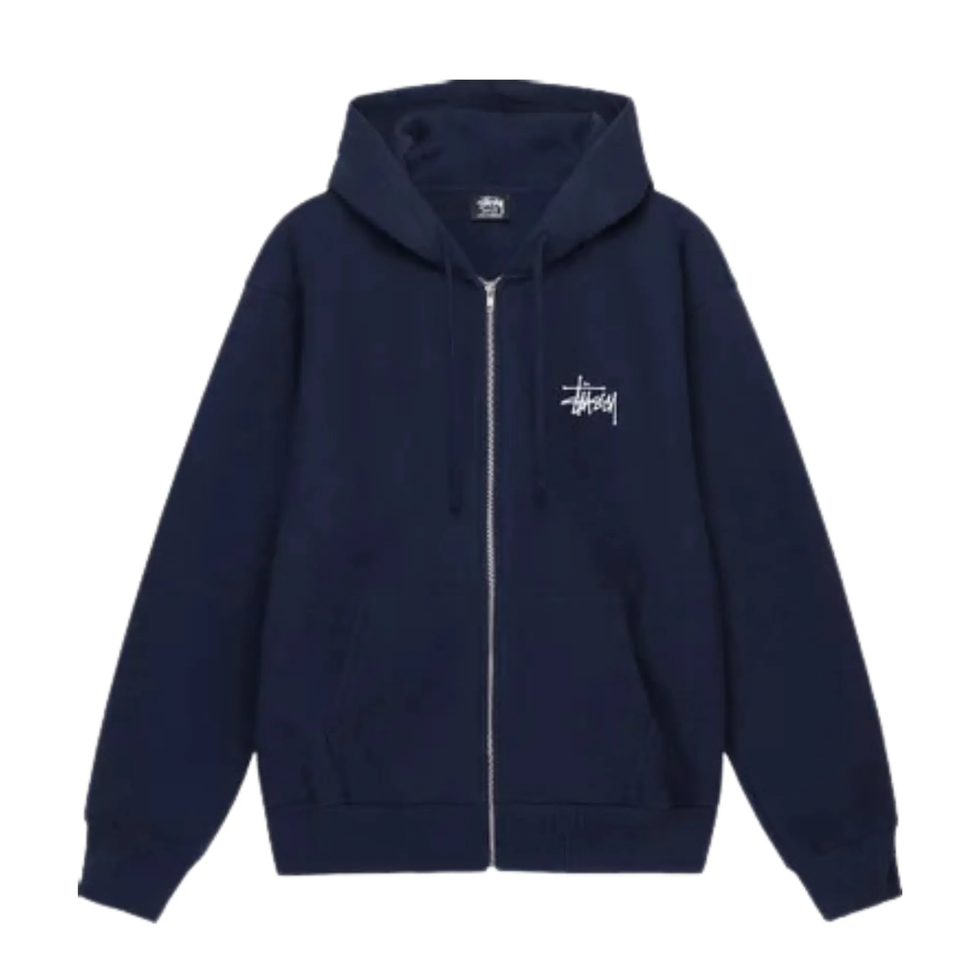 Stssy Basic Zip Hoodie Navy