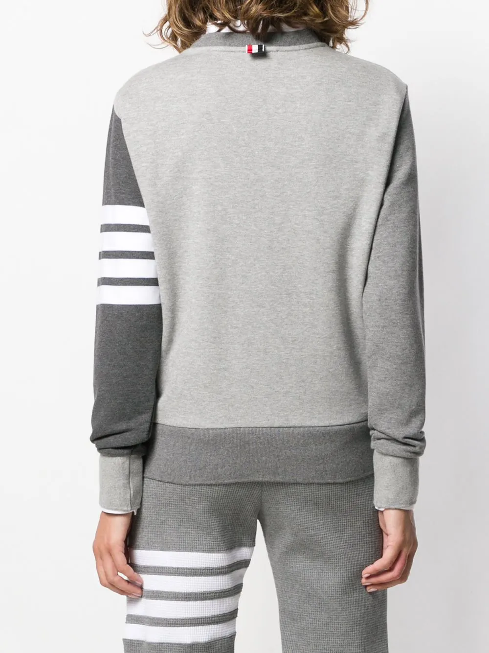 THOM BROWNE - Women Pullovee Sweatshirt W/ Engineered 4 Bar In Funmix Classic Loopback