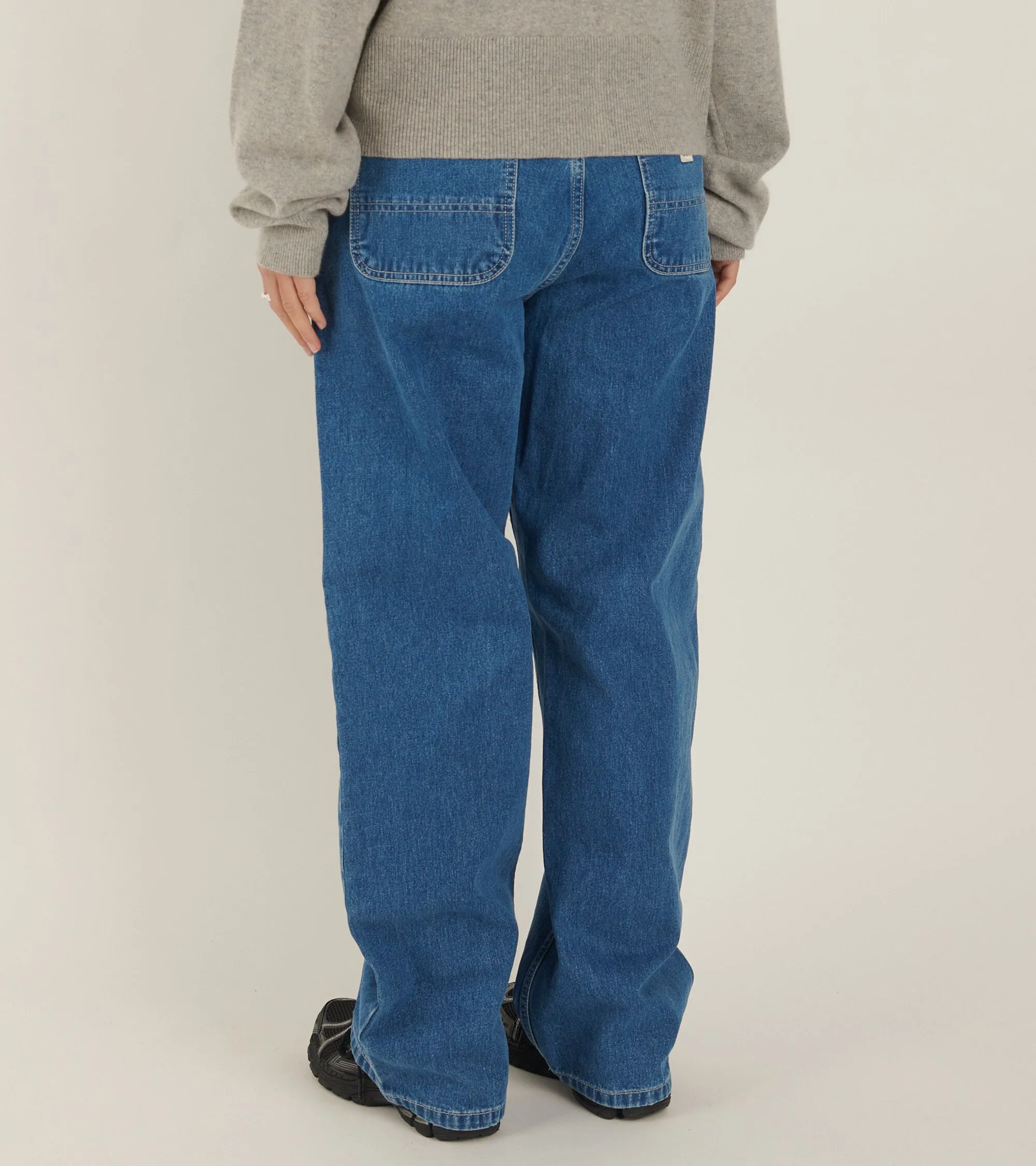 W Simple Pant Stone Washed Blue