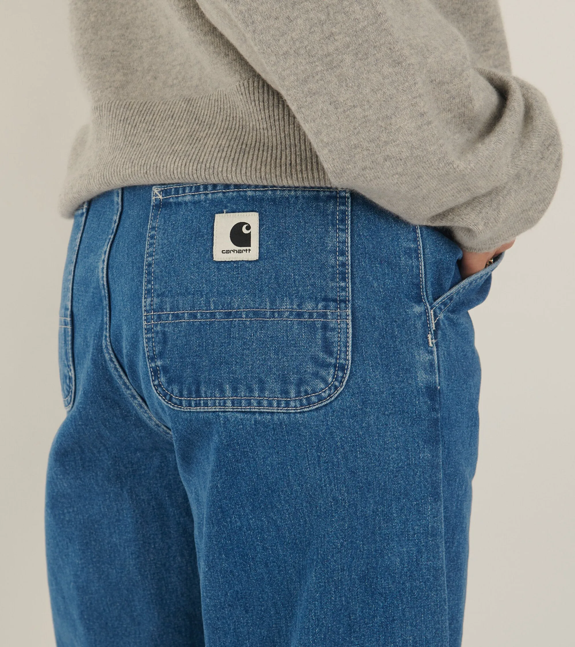 W Simple Pant Stone Washed Blue